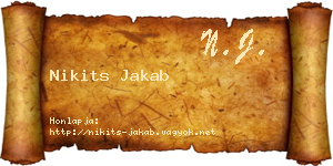 Nikits Jakab névjegykártya